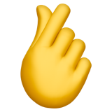 Crossed index finger thumb symbol U+1FAF0