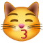 Kiss cat emoji Whatsapp U+1F63D