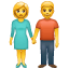 Man and woman holding hands Whatsapp U+1F46B