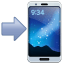 Mobile phone with pointing arrow emoji Whatsapp