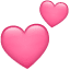 Two pink hearts Whatsapp symbol U+1F495