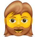 Bearded woman emoji U+1F9D4 U+2640