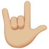 love-you gesture: medium-light skin tone