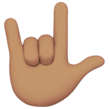 love-you gesture: medium skin tone