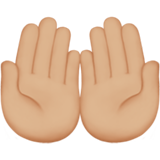 palms up together: medium-light skin tone