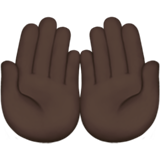 palms up together: dark skin tone