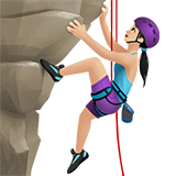 woman climbing: light skin tone