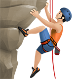 man climbing: light skin tone