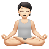person in lotus position: light skin tone