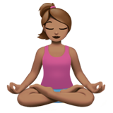 woman in lotus position: medium skin tone