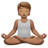 person in lotus position: medium skin tone