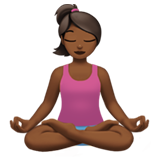 woman in lotus position: medium-dark skin tone