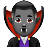 man vampire: medium-dark skin tone