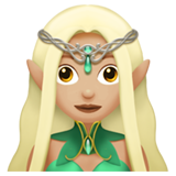 woman elf: medium-light skin tone
