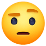 Face with raised eyebrow - Facebook