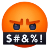 Face with symbols on mouth - Facebook