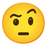 Face with raised eyebrow - Noto Color Emoji