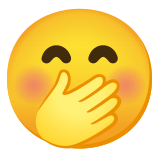 Face with hand over mouth - Noto Color Emoji