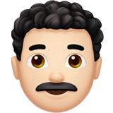 man: light skin tone, curly hair