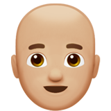man: medium-light skin tone, bald