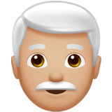 man: medium-light skin tone, white hair