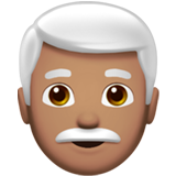 man: medium skin tone, white hair