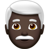 man: dark skin tone, white hair