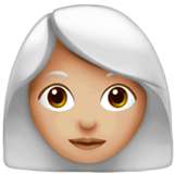 woman: medium-light skin tone, white hair