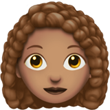 woman: medium skin tone, curly hair