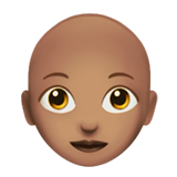 woman: medium skin tone, bald