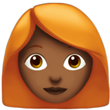 woman: medium-dark skin tone, red hair