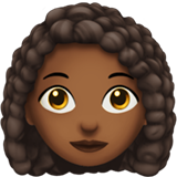 woman: medium-dark skin tone, curly hair