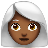 woman: medium-dark skin tone, white hair