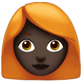 woman: dark skin tone, red hair