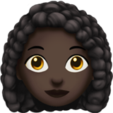 woman: dark skin tone, curly hair