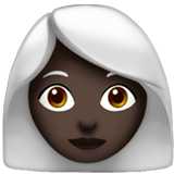 woman: dark skin tone, white hair