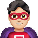 man superhero: light skin tone