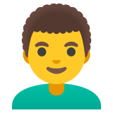 Man: curly hair - Noto Color Emoji