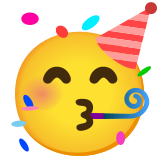 Partying face - Noto Color Emoji