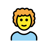 Man: curly hair - OpenMoji
