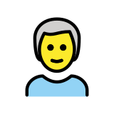 Man: white hair - OpenMoji
