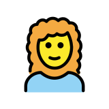 Woman: curly hair - OpenMoji