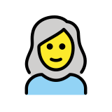 Woman: white hair - OpenMoji