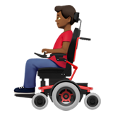 man in motorized wheelchair: medium-dark skin tone