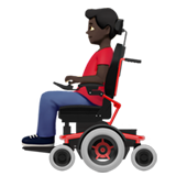 man in motorized wheelchair: dark skin tone