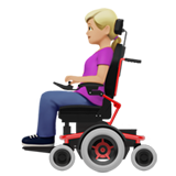 woman in motorized wheelchair: medium-light skin tone