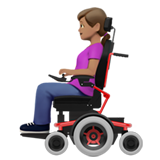 woman in motorized wheelchair: medium skin tone