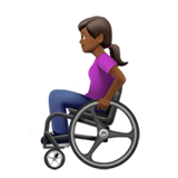 woman in manual wheelchair: medium-dark skin tone