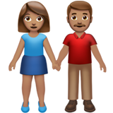 woman and man holding hands: medium skin tone