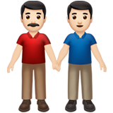 men holding hands: light skin tone